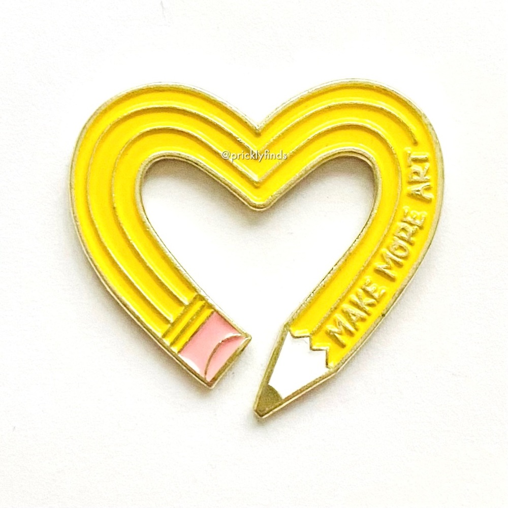 8/$40 Pencil Heart Make More Art Enamel Pin